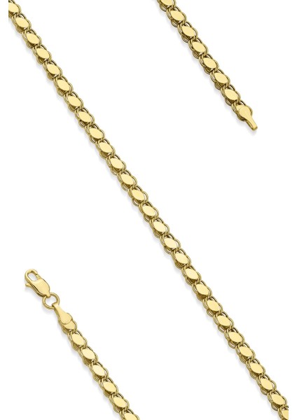 14 Ayar Altın Pullu Bileklik 4 mm