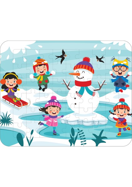 48 Parça Ahşap Eğitici Yapboz Puzzle Seti (Set 1)