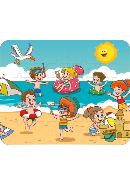 48 Parça Ahşap Eğitici Yapboz Puzzle Seti (Set 1)