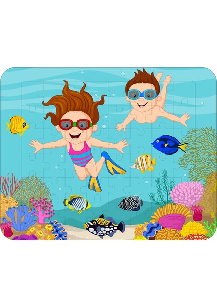 48 Parça Ahşap Eğitici Yapboz Puzzle Seti (Set 1)