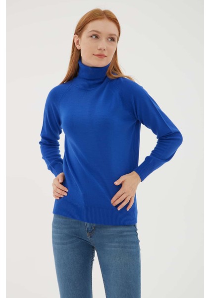 Standart Fit Balıkçı Yaka Triko Kazak Bayan Kazak 24K0401K1