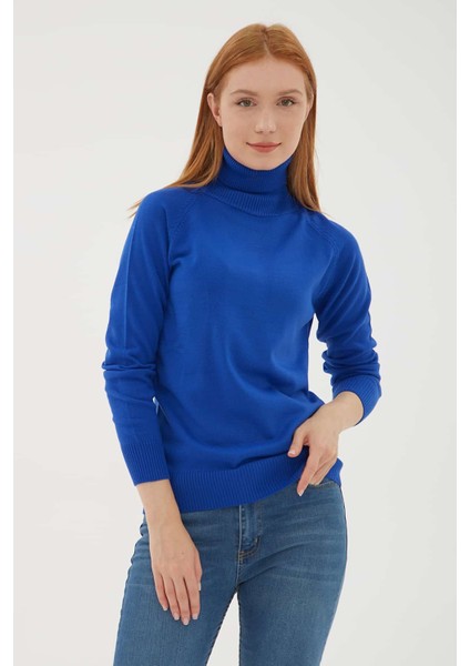 Standart Fit Balıkçı Yaka Triko Kazak Bayan Kazak 24K0401K1 fırsatları