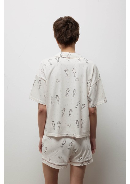 Kadın Pamuklu Şort Pijama Altı