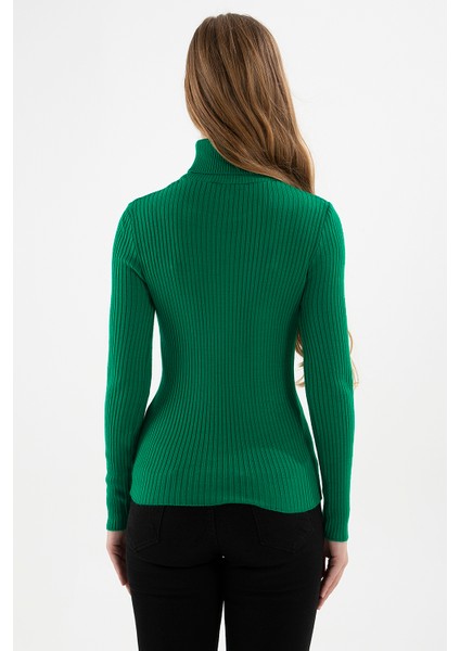 Slim Fit Balıkçı Yaka Fitilli Triko Kazak Bayan Kazak 24K0288K1 fırsatları