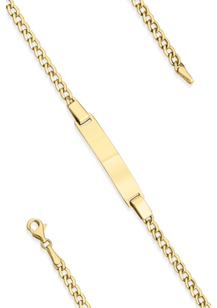 14 Ayar Altın Gurmet Zincirde Çocuk Künyesi