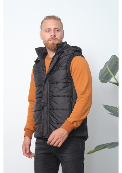 Erkek Kapüşonu Çıkarılabilir Şişme Yelek