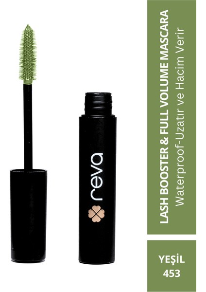 Lash Booster & Full Volume Color Mascara -Tam Hacim & Uzatan Renkli Maskara Yeşil 453