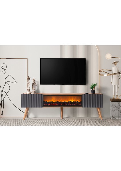 Venıce Şömineli Tv Ünitesi %100 Mdf