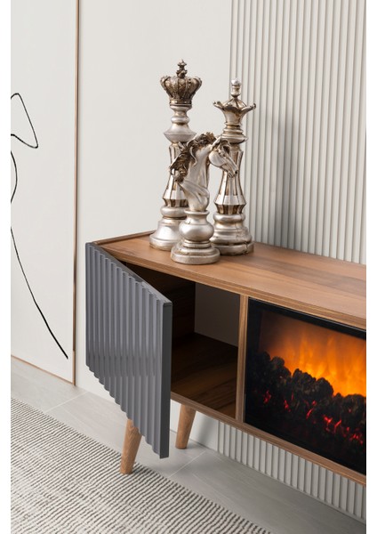 Venıce Şömineli Tv Ünitesi %100 Mdf