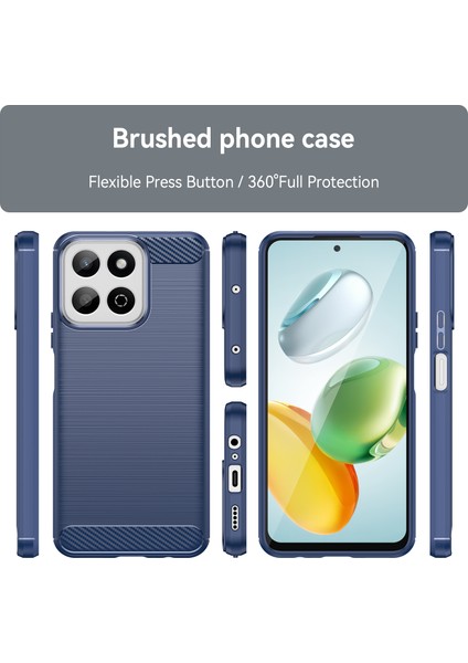 Honor 200 Smart 5g / Honor Play 60 Plus 5g Karbon Fiber Dokulu Tpu Fırçalanmış Telefon Kapağı (Yurt Dışından)