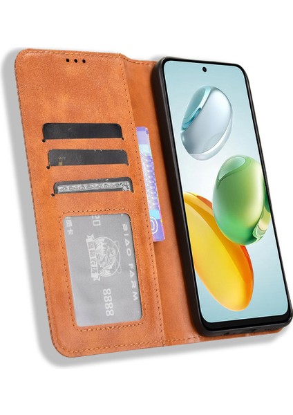 Honor 200 Smart 5g / Play 60 Plus 5g Retro Standlı Deri Cüzdan Telefon Kılıfı (Yurt Dışından)