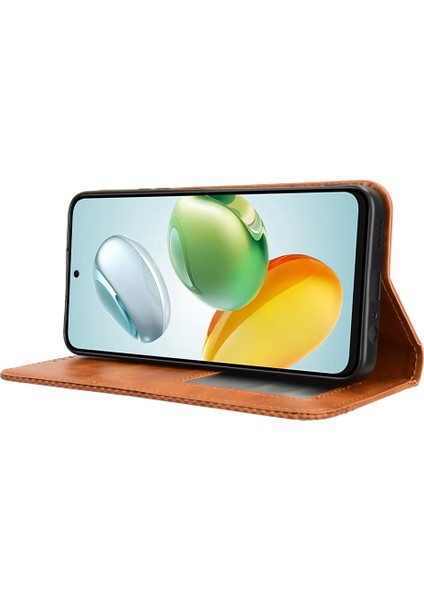 Honor 200 Smart 5g / Play 60 Plus 5g Retro Standlı Deri Cüzdan Telefon Kılıfı (Yurt Dışından)