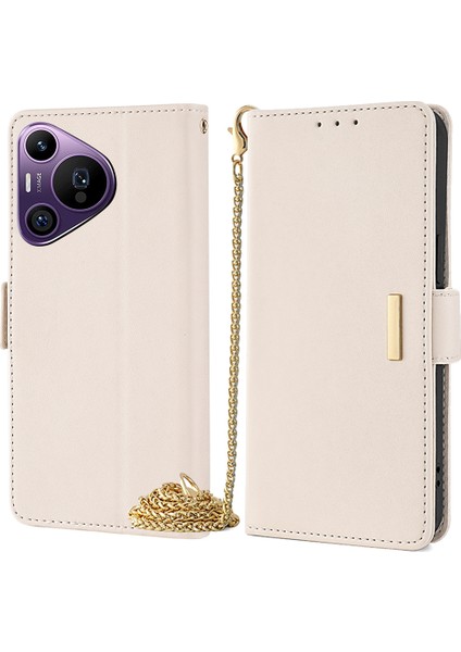 Huawei Pura 70 Pro Pu Deri + Yumuşak Tpu Cüzdan Crossbody Kordon Telefon Kapağı (Yurt Dışından)