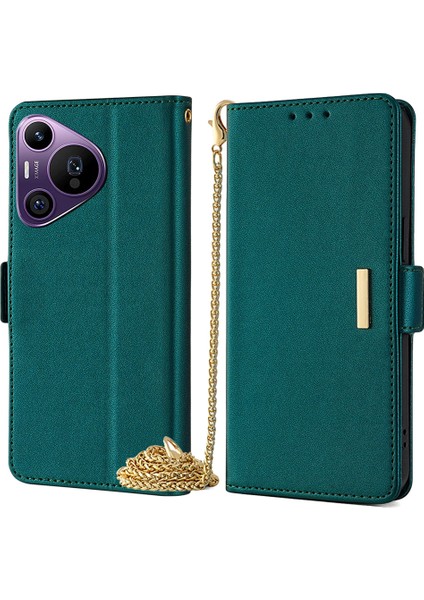 Huawei Pura 70 Pro Pu Deri + Yumuşak Tpu Cüzdan Crossbody Kordon Telefon Kapağı (Yurt Dışından)
