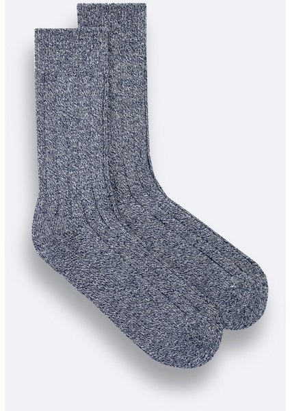 Erkek Lacivert Yün Karışımlı Fitilli Soket Çorap A42Y8500 fiyatları