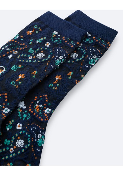 Erkek Lacivert Pamuklu Desenli Soket Çorap A42Y8523 modelleri