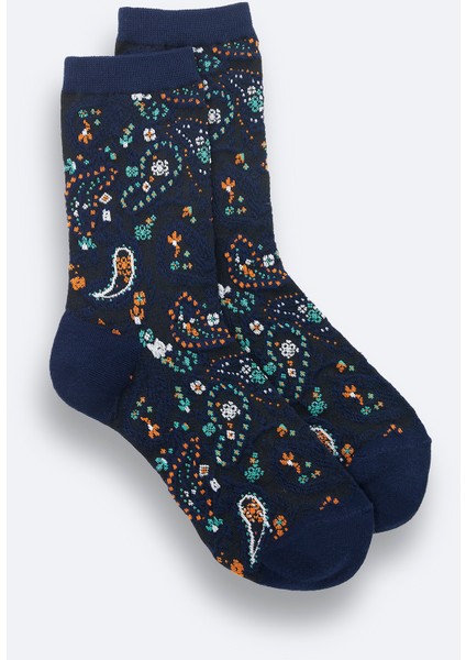 Erkek Lacivert Pamuklu Desenli Soket Çorap A42Y8523 fiyatları