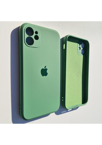 Pirok Store iPhone 11 Uyumlu Köşeli Kalıp ( 12 Görünümlü ) Içi Kadife Silikon Kılıf