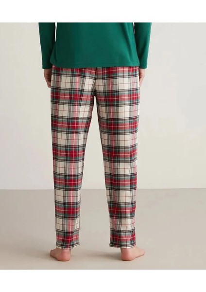 Pamuklu 4 Mevsim Giyilebilir Beli Ayarlı Cepli Erkek Ekoseli Pijama Alt M630 fiyatları