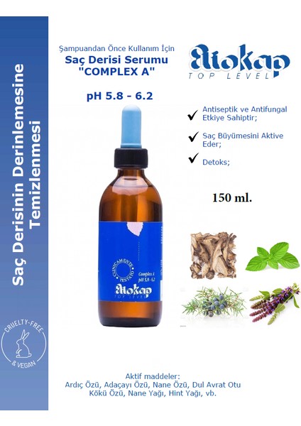 Complex A - Saç Serumu, Saç Derisinin Derinlemesine Temizlenmesi, 150 ml.