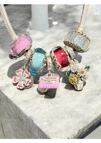 Beyaz Buz Kristali Murano Charm fiyatları