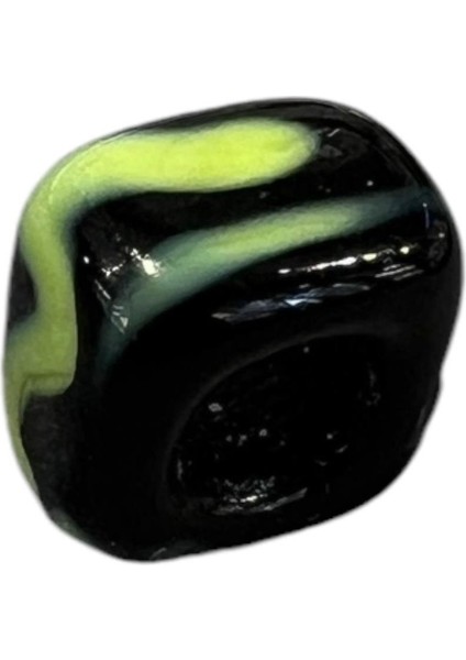 Siyah Yeşil Murano Cam Charm