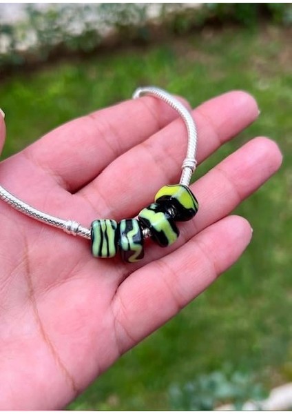 Siyah Yeşil Murano Cam Charm fiyatları