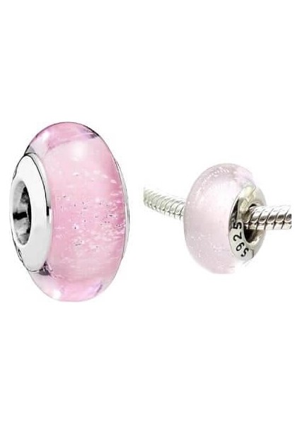 Pembe Simli Murano Charm