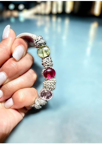 Yeşil Taşlı Murano Charm