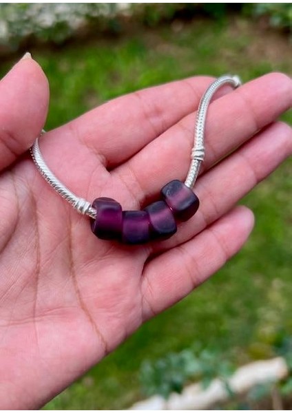 Mürdüm Mat Murano Cam Charm fiyatları