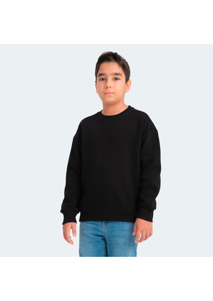 LOGAN Unisex Çocuk Sweatshirt Siyah