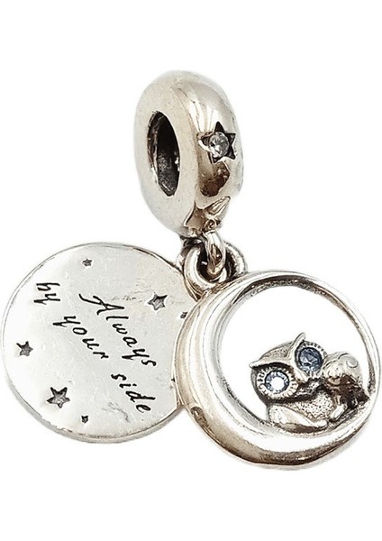 Sallantılı Mavi Gözlü Baykuş Charm