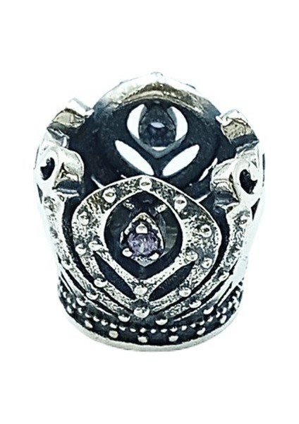 Taç Charm Mor Taşlı