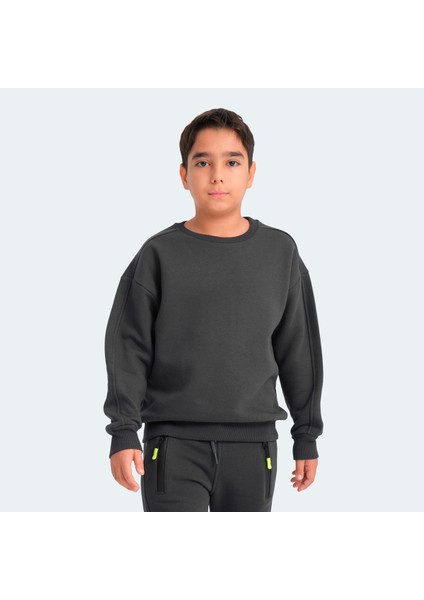 LOGAN Unisex Çocuk Sweatshirt Koyu Gri