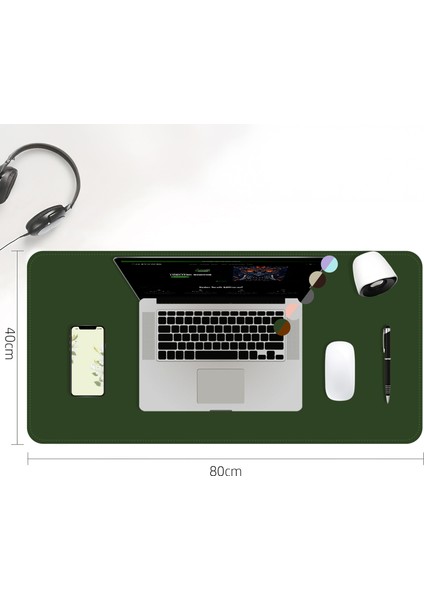 Çift Renk Deri Mousepad Laptop Bilgisayar Için 80X40 cm Siyah ve Koyu Gri