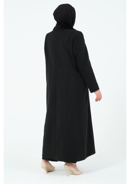 Bengül Kadın Büyük Beden Astarlı Tesettür Kaşe Manto indirimleri