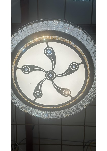 60CM Çapında Üç Renk Kristal Taşlı Plafonyer LED Avize Aydınlatma fiyatları