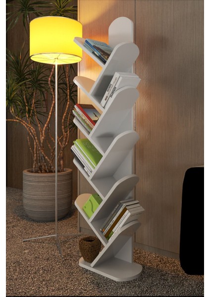 Gold Falez Kitaplık 10 Raflı Dekoratif Bölmeli Ev Ofis Çok Amaçlı Beyaz modelleri