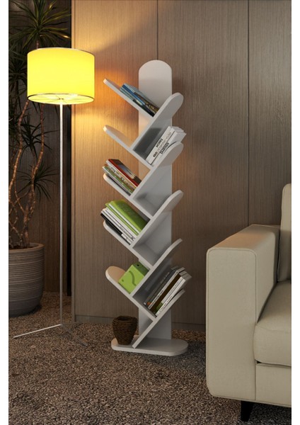 Gold Falez Kitaplık 10 Raflı Dekoratif Bölmeli Ev Ofis Çok Amaçlı Beyaz fırsatları