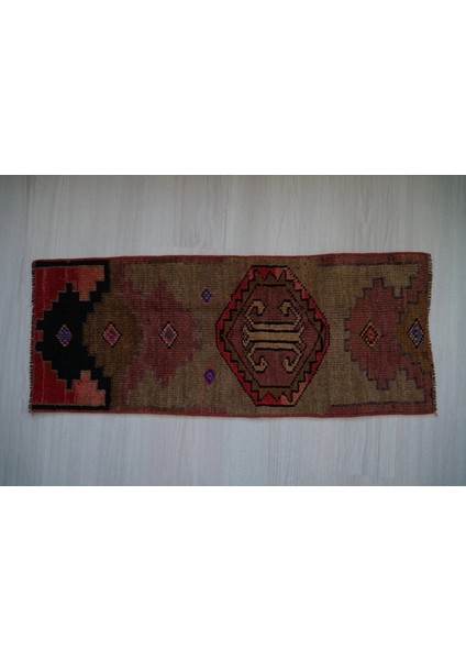 37X90 cm Küçük Boy Boho Stili Yıkanabilir Harika Antik Kapı Önü Kilimi