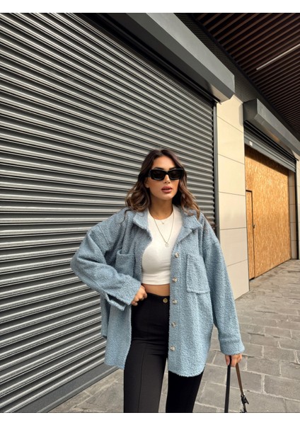 Oversize Ceket 39011 Bebe Mavisi