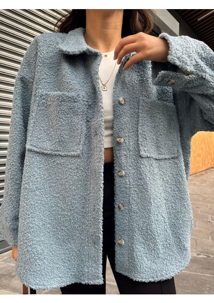 Oversize Ceket 39011 Bebe Mavisi