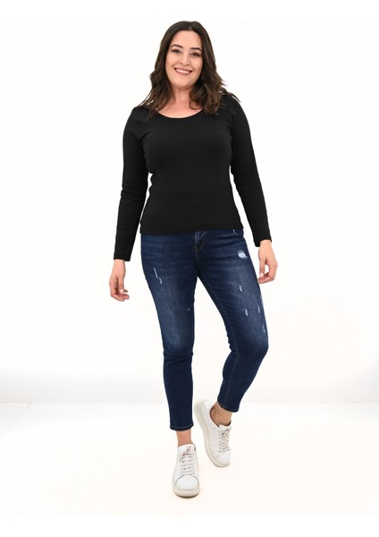 Kadın Büyük Beden Uzun Kollu Basic Bluz 1759-25 fiyatları