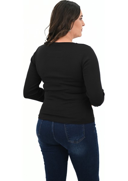Kadın Büyük Beden Uzun Kollu Basic Bluz 1759-25 indirimleri