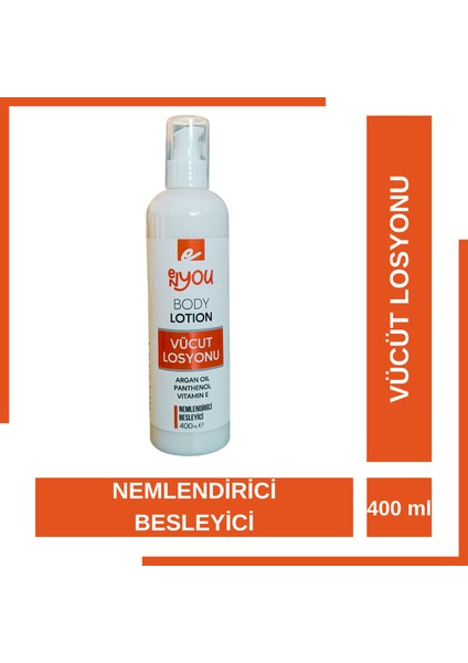 Vücut Losyonu Nemlendirici Besleyici Body Lotion Argan Yağı, Panthenol, Vitamin E Japon Kiraz Çiçeği 400 ml