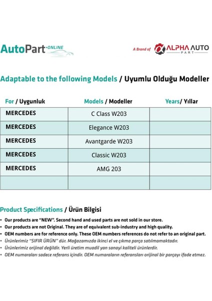 Mercedes C Class W203 Elegance,classic,avantgarde,amg Kasa Için Vites Topuzu ve Körüğü