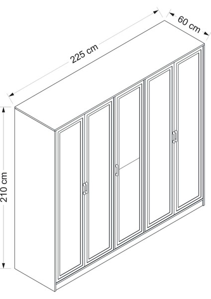 Prime 5 Kapak Mbrn 1 Aynalı Dolap-Kumtası