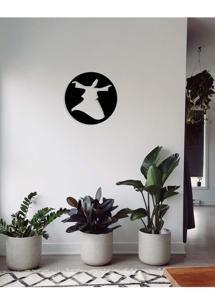 -Sufi Semazen Islami Metal Tablo - Islami Ev Dekorasyonu - Dini Duvar Tabloları - 50 X 50 - Cm - Sıyah-Islm-188 fiyatları