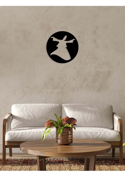 -Sufi Semazen Islami Metal Tablo - Islami Ev Dekorasyonu - Dini Duvar Tabloları - 50 X 50 - Cm - Sıyah-Islm-188 fırsatları