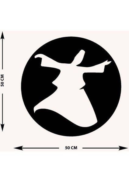 -Sufi Semazen Islami Metal Tablo - Islami Ev Dekorasyonu - Dini Duvar Tabloları - 50 X 50 - Cm - Sıyah-Islm-188 indirimleri